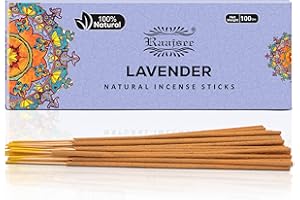 raajsee Lavendel -Räucherstäbchen,100 g Packung,100% natürlich,handgerollt, frei von Chemikalien, perfekt für Kirche, Aromatherapie, Entspannung, Meditation, Positivität und sinnliche Therapie