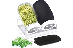 TEDOLATE Sprossen Keimglas, Sprouting Jar zum Sprossen Züchten Sprossenzucht, Sprossenglas Keimglas Set, Keimglas für Sprossen Zucht, Keimschale, Microgreens (Weiß)