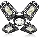 LED Deckenleuchte 80W 11200LM Werkstattlampe E27 216 LED Deckenspots GaragenLicht mit 4 Verstellbaren Panels CRI 80+, 6000K&5