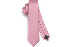 HISDERN Męski krawat, wąski, jednokolorowy, jedwabny krawat dla mężczyzn, klasyczny, formalny, elegancki krawat, na wesele, imprezę, biznesowy krawat, 6 cm