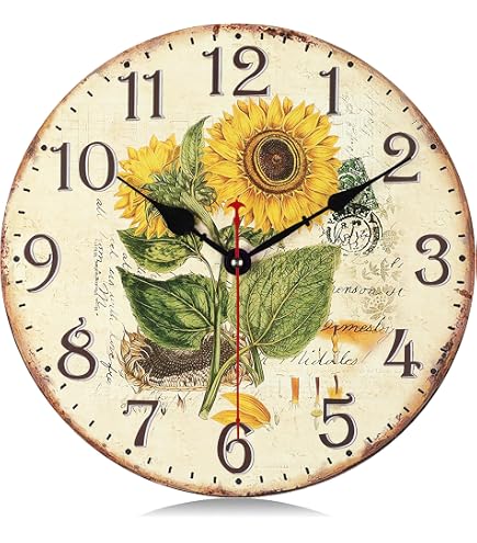 Mnsruu Orologio Da Parete Silenzioso In Acrilico - Diametro 24 Cm - Design Con Pittura A Olio Per Soggiorno E Ufficio