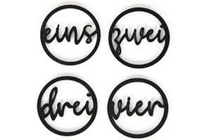 Adventskranz-Zahlen, 4 Stück: Holzanhänger Advent & Weihnachten, Schriftzug Nummern Holz, Weihnachtsanhänger Gesteck, Kerzen & Kerzenhalter, Weihnachtliche Deko Schwarz, Weihnachtsschmuck, Ø 5 cm