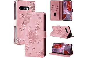 Rostsant Handyhülle für Google Pixel 9a 5G Löwenzahn PU Leder Pixel 9a 5G Flip Case Brieftasche Tasche Hülle Magnetisch Handyhülle für Google 9a 5G Roségold