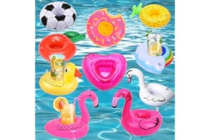 DERJLY Ensemble de Porte-gobelets gonflables 10 pièces, Porte-Boisson Gonflable,Porte-Boissons pour Bain à remous, Piscine Gonflable, Jouets de Piscine, adapté pour Les rassemblements, Vacances, la baignade