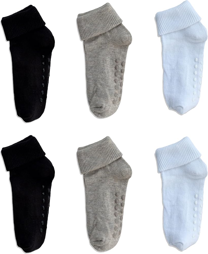 Monochrome Series Organik Pamuklu Kaydırmaz Çocuk-Bebek Çorabı 6'lı Set