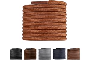 LARGERED Round Shoe Laces Work Boot Laces Heavy Duty, Durable Thick 4mm Shoelaces for Trainers Shoes Walking Hiking Boots, Replacement Round Lace Rope Laces for Men Women, 90-180CM