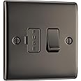 BG Electrical Switched Fused Connection Unit, Fused Spur Switch, Double Pole, Raised and Slim Profile, Round Edges, Nexus Metal, Black Nickel, 13A, NBN50