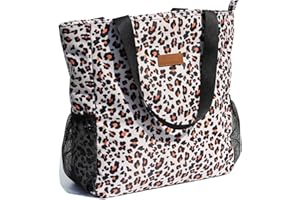 ESVAN Original Floral Water Resistant Large Tote Bag Shoulder Bag for Gym Beach Travel Daily Bags Upgraded