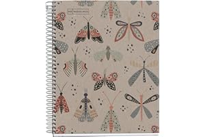 Miquelrius - Cuaderno A5 reciclado, 80 hojas recicladas de 80 g/m², Libreta cuadriculada, 1 banda de color a juego con la cubierta reciclada, 2 taladros, Mariposas