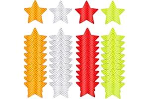Ymapinc 40Pcs Reflective Stickers for Clothing Kids, Star Shape Reflector Stickers for Kids, Safety Reflective Stickers, Waterproof Safety Helmet Stickers for Vehicles, Bicycles and Motorcycles