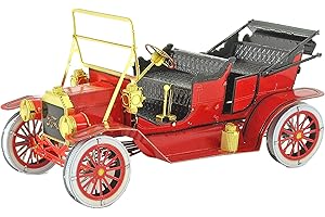 Metal Earth Puzzle 3D Coche Ford Modelo T 1908 Rojo. Rompecabezas De Metal De Ford. Maquetas Para Construir Para Adultos Nivel Desafiante De 10 X 5 X 4.6 Cm