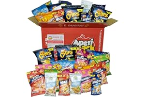 APERI SNACK APERIBOX CLASSIC 30 - Scatola regalo con Snack salati, patatine e frutta secca, per aperitivo fai da te o gadget compleanno bambini