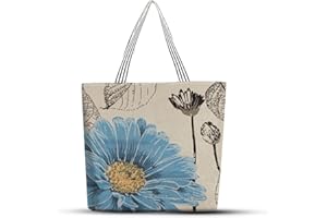 Nuts OT nuts Tote Bag Aesthetic Vintage torba z materiału z nadrukiem, torba jutowa w stylu vintage, torba materiałowa, torebka damska, lniana torba na zakupy, torba na ramię z wewnętrzną kieszenią na co dzień, na zakupy, do spędzania wolnego czasu, niebieski kwiat