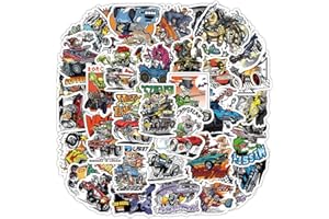 Eugelrom Pack de Stickers, 50 Pegatinas de Vinilo Impermeables, Pegatinas Decorativas Ideales para Teléfono Móvil, Ordenador Portátil, Monopatín, Bicicleta, Botella de Agua - Coche demonio