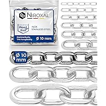 Edelstahlkette 10 Meter - 1,5mm Gliederkette Mit Federschnallen Für Garten & Haus