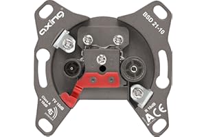 Axing BSD 21-10 Hyperbreitbandsteckdose Durchgangsdose mit 10 dB Anschlussdämpfung