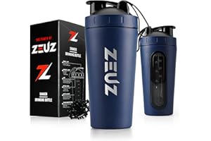 ZEUZ® Tasse à Shake en acier inoxydable de qualité supérieure – Shake Tasse - Sans BPA - 700 ml (Bleu marine)