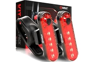 NP NIGHT PROVISION KIT-R1 Rear Bike Lights USB-C Rechargeable LED Back Taillight 18hr Max Ultra Long Run-time Cycling Safety Flashers Blinkers 4 Light Modes (2 PACK)
