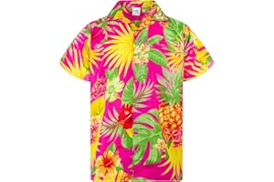 King Kameha | Funky Chemise Hawaïenne | Hommes | XS - 6XL | Manche-Courte | Poche-Avant | Hawaiian-Imprimer | Noël Père| Couleurs variées