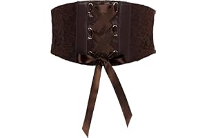 BlackButterfly Korsettskärp Dam Spets Satinband | 14 cm brett, Blomspets, Snörning med rosett, Tryckknappar, Midjeformare, St