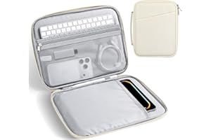 MoKo 9-11" Manicotto imbottito per tablet Custodia protettiva per iPad A16 2025/Pro 11", iPad 10./Air 5/4. 10,9'‘, i-Pad9/8. 10,2, Galaxy Tab S8/S9 11’', Borsa per tablet con maniglia, Beige