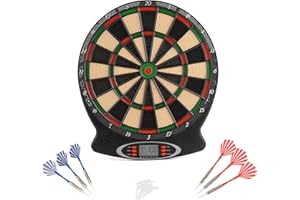 Toyrific Electronic Dartboard with LED Display, 28 Games and 159 Modes, Safe Soft Tip Darts, Kids Dart Board, Automatic Scoring, for Children and Adults
