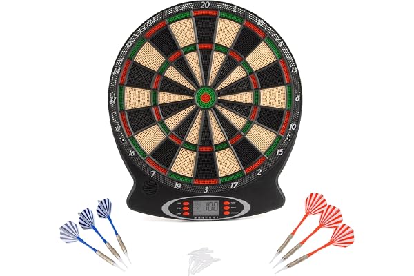 Toyrific Cible de fléchettes électronique pour enfant, avec écran à LED pour l'affichage du score et fléchettes à pointe en plastique