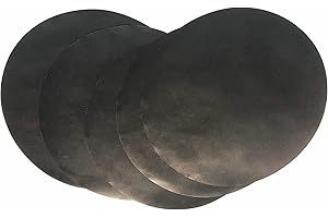 OSVINO BBQ Griglia Tappetini Rotonda Set di 5 Non Appiccicoso Riutilizzabile Accessori Barbecue per Griglia a Carbone Gas Weber Forno Elettrico Adatto per Carne Pesce Verdure, Nero, Diametro 40cm