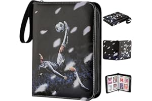 AIVORO Album de Cromos Futbol, Album Cartas Futbol de 60 Páginas con Capacidad para 480 Album Cromos Futbol 2023 2024, Álbum de Cromos de Coleccionista con Cierre de Cremallera (24 x 18 cm)