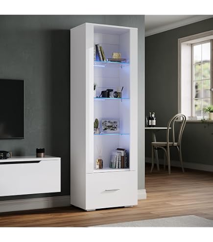 Vitrine unique avec Éclairage LED et Miroir pour personnages échelle 1