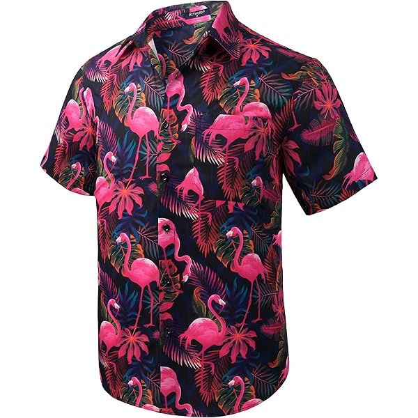 Hawaï overhemd met korte mouwen donkerblauw/wit • Prijs € 17,99
