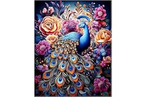 DAISEN ART Peinture Numero Adulte, DIY Peinture Par Numero Adulte, Peinture Acrylique pour Adultes Enfants débutants Facile sur Toile Peinture Numero avec peintures et pinceaux, Paon 40×50 cm