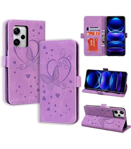 GOKEN Cover In Pelle Per Xiaomi Poco X5 5G/Redmi Note 12 5G - Custodia Portafoglio Magnetica Con Slot E Supporto (Grigio)