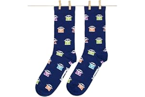 Roits Calcetines Furgos Azul Hombre y Mujer - Calcetines Divertidos de Dibujos Originales Regalo Estampados Molones Surf Accesorios