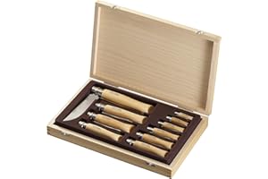 Opinel - Coffret Collection 10 Couteaux de Poche - N°02, 03, 04, 05, 06, 07, 08, 09, 10 et 12 - Lame Acier Inox, Manche Bois de Hêtre - Fabrication Française