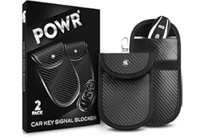POWR 2 Unidades Guarda Llaves Coche | Funda Bloqueadora de Señal RFID | Porta Llaves Protector | RFID Bloqueador de Faraday Para Llaves de Coche, Moto y Ingreso