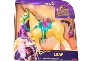 Unicorn Academy, Unicorno Leaf con Testa Che Si muove, 2 Accessori per l'equitazione, 28 cm, Compatibile con la Bambola alla Moda AVA, Bambole e unicorni Giocattolo per Bambine dai 4 Anni in su