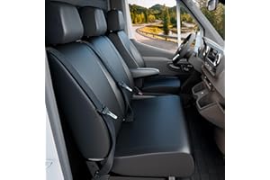 ‎WALSER Walser Transporter Sitzbezüge Auto für VW Crafter, Mercedes Sprinter, 1 Einzelsitz (Aussparung Armlehne) & Doppelbank, Sitzbezüge aus Kunstleder, Sitzschoner, Sitzauflagen