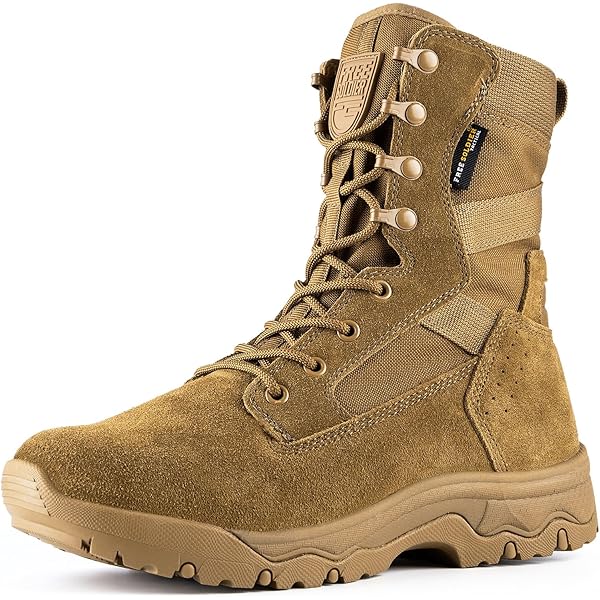 NORTIV 8 Mannen Waterdichte Militaire Tactische Werklaarzen Lederen Motorfiets Combat Lichtgewicht Antislip Wandellaarzen voor Mannen VaporGuard, Zand-6 Inch, 40 EU