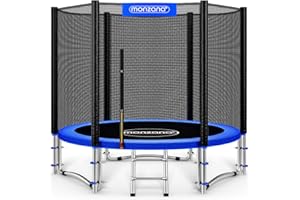 ‎MONZANA Monzana® Trampolin Ø 183/244/305/366/427 cm TÜV SÜD GS Zertifiziert Komplettset inkl. Sicherheitsnetz Leiter Randabdeckung Kindertrampolin Gartentrampolin
