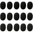 Lapel Headset Microphone Windscreens, Foam Microphone Covers, Mini Size, 15 Pack