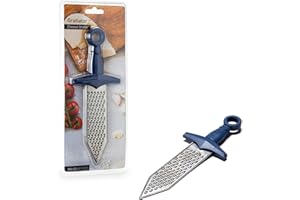 PELEG DESIGN – Gratiator Râpe à Fromage, Trancheuse Parmesan et Râpe à Légumes en Inox | Mini Râpe Zeste de Citron, Gingembre - Poignée Bleue