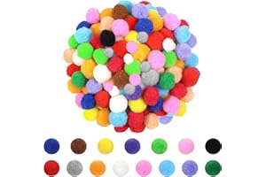 Barlone Pompons zum Basteln, 400 Stück 1-3cm Bunt Mini Pompons zum Basteln, Filzkugeln Bunt, Bommel zum Basteln für Lustige DIY Kreative Handwerk, Feine Haar-Accessoires, Partydekoration(5 Größen)