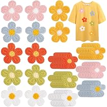 Fleurs En Crochet à Coudre - Lot De 20 Fleurs En Coton De 5 Cm, Pour Scrapbooking, Couture, Déco Vêtements Et Accessoires - 2