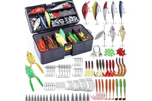 PLUSINNO Angelköder für Barsch, 16 Spinnerköder mit tragbarer Tragetasche, Barschköder, Forellenköder, Hartmetall-Spinnköder-Set