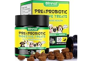 QING YO Probiotiques pour Chiens, probiotiques pour Chiens soutiennent l'immunité, l'équilibre de la levure, Les démangeaisons de la Peau, Les Allergies, Les probiotiques pour Chiens, 30 Canards à mâcher