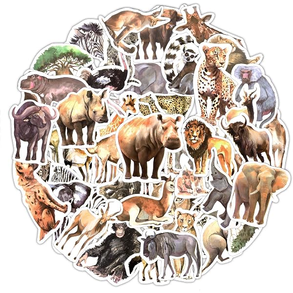Sommer Dschungel Tiere Sticker Set – Journal, Planer & Tagebuch Sticker Mit Löwen, Elefanten & Afrikanischen Motiven