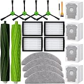 Tivcroxs Yedek Par&ccedil;a Aksesuarları iRobot Roomba Combo i5+j5+Robot S&uuml;p&uuml;rge, 1 Set Rulo Fır&ccedil;a &amp; 4 Filtre &amp; 4 Paspas Pedleri &amp; 4