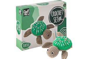 Craft ID Kit de Crochet pour Débutants Coffret Amigurumi | Tortue | Pack d'Aiguilles de Tricot à Crocheter pour Enfants et Adultes | Tricoter des Peluches