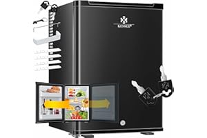 KESSER® Mini réfrigérateur avec Serrure, Mini Bar de 40 l, Silencieux, 22 DB, verrouillable, Chambre à Coucher, butée de Porte Amovible, env. 4 à 16 °C, Hauteur 57 cm, éclairage intérieur